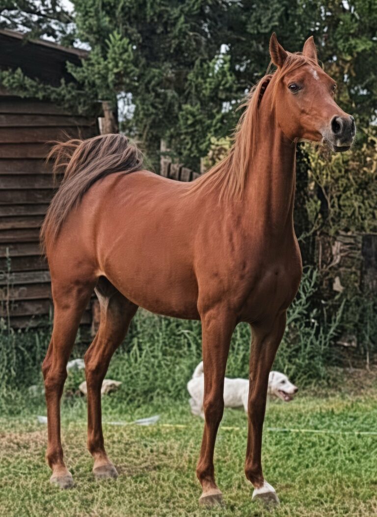 Manoubia de Nautiac, jument pur-sang arabe, de profil – élevage Arabians Wish